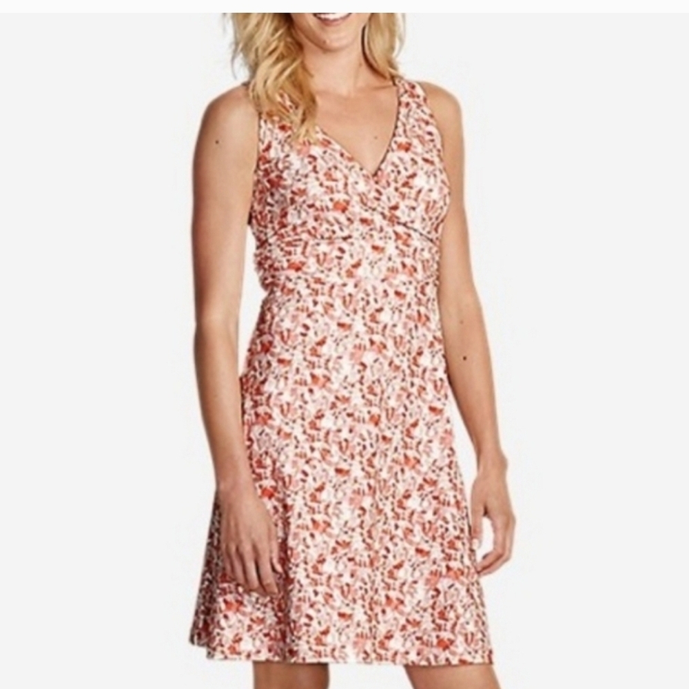 Eddie Bauer Athletic Dress Aster Active Abstract Print Pink Mini Coral Summer